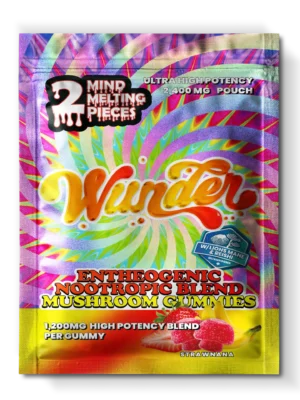 Wunder | Strawnana Mushroom Gummies | 1200mg High Potency Entheogenic Extract – 2ct Sample Pack