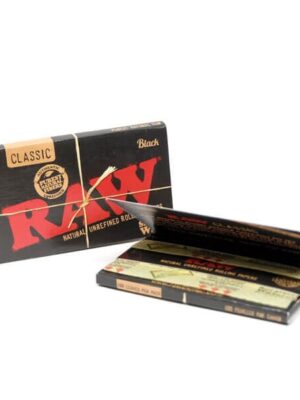 5 Packs Black Raw Single Wide Rolling Papers