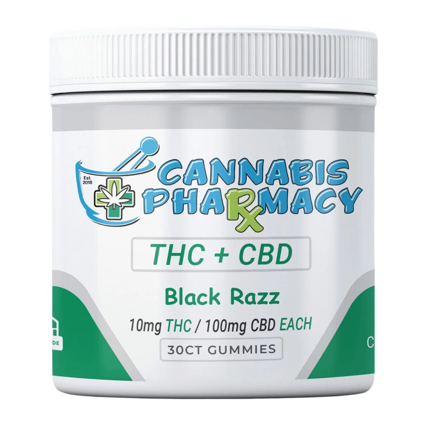 Elite Cannacy THC Blend CBD Gummies | 100mg CBD + 10mg Delta-9 THC – Black Razz – 30ct