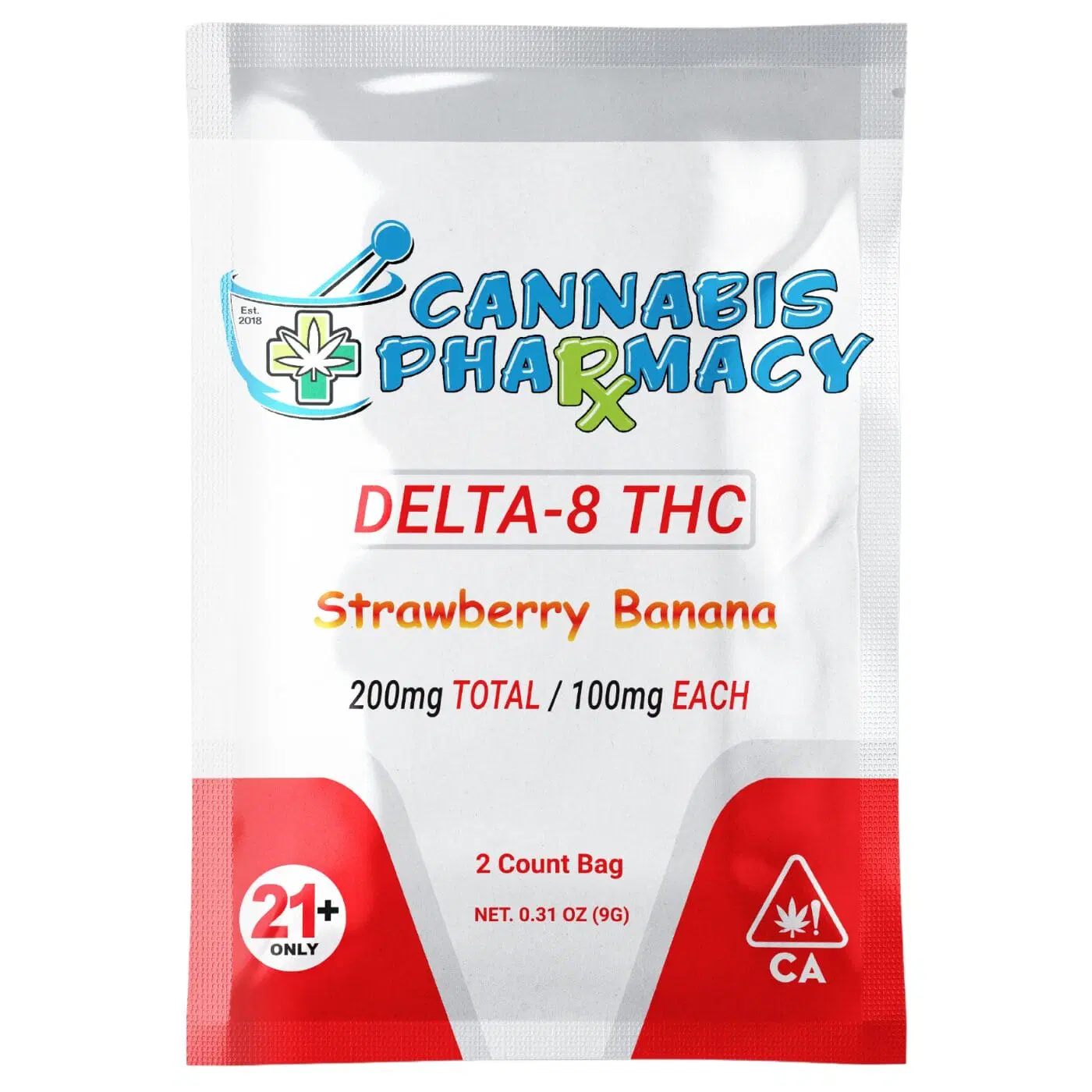 Elite Cannacy Delta-8 THC Gummies | 100mg – Strawberry Banana – 2ct