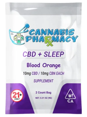 Elite Cannacy CBD Sleep Gummies | 10mg CBD + 10mg CBN + 5mg Melatonin – Blood Orange – 2ct